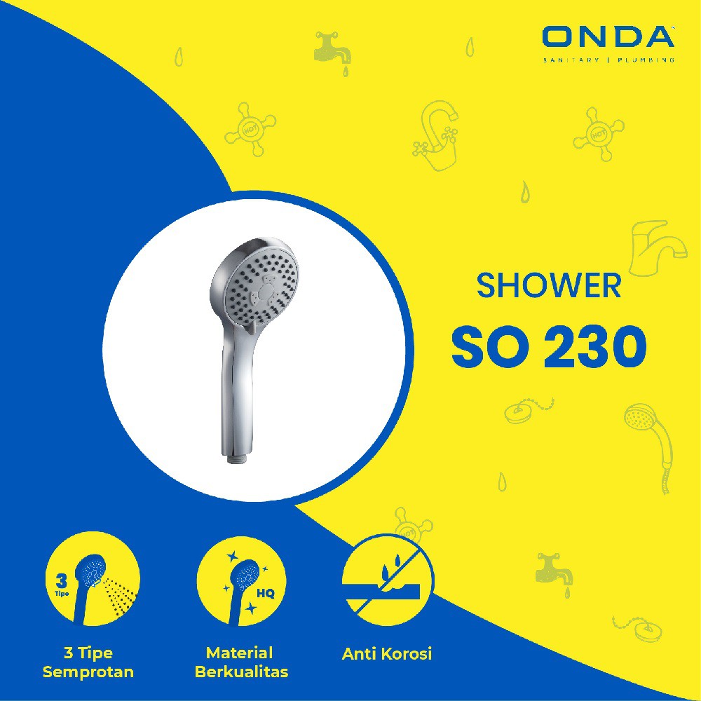 ONDA SO 230 Hand Shower Pancuran Spray Mandi 1/2&quot;