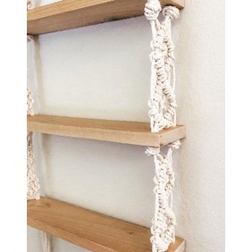 READY STOK) macrame Rak kayu susun 3/ macrame ambalan/ rak buk/ Dekorasi rumah