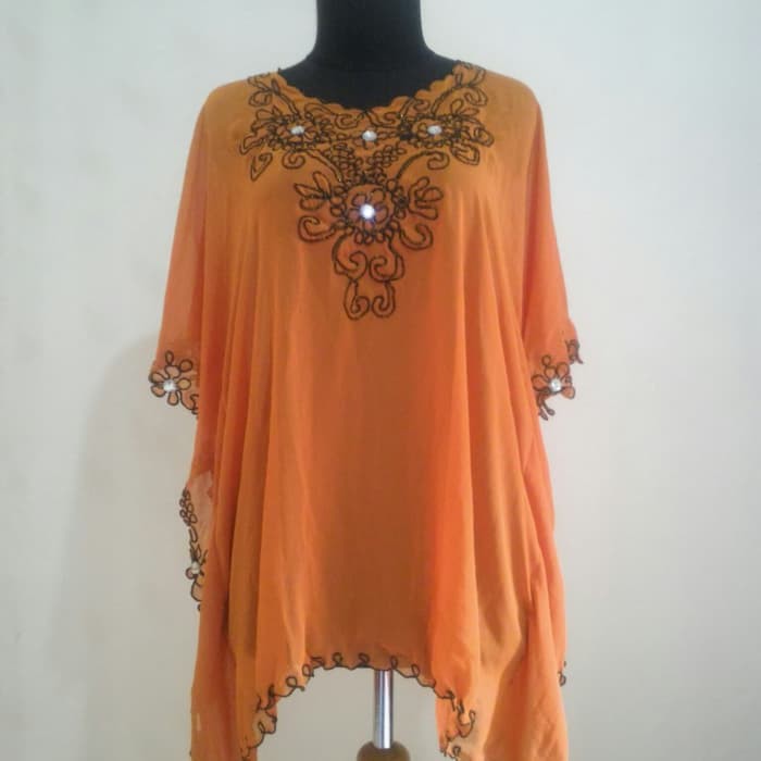 tunik kaftan bordir payet - Orange