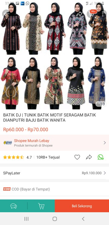 Batik Dj | Tunik Batik Motif Seragam Batik Dianputri Baju Batik Wanita
