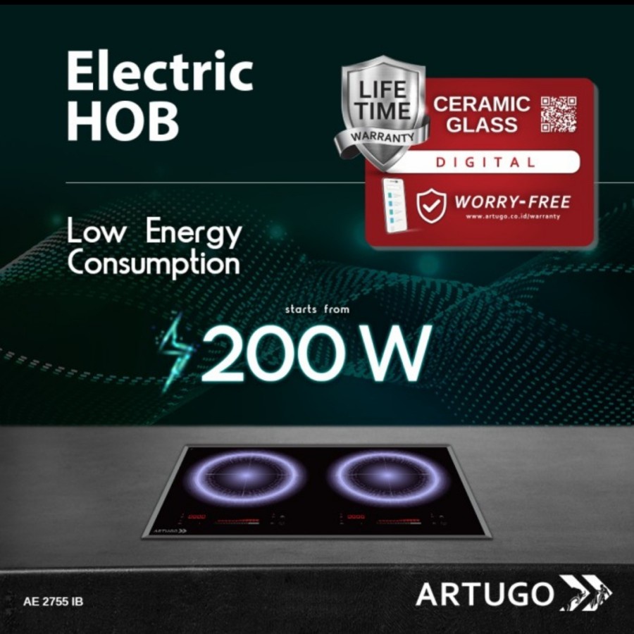 Artugo Built In Electric Induction Hob AE 2755 IB Glass Ceramic