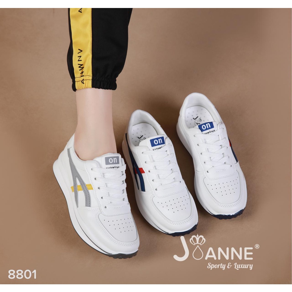 JOANNE Leather Sneakers Shoes #8801 ORIGINAL