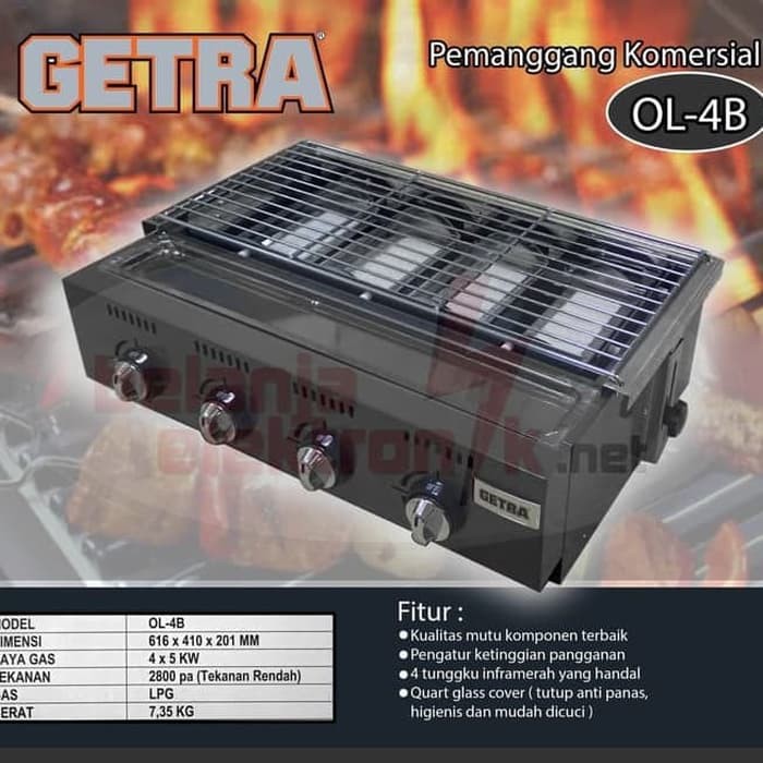 PEMANGGANG GETRA ROASTER 4 BURNER OL-4B