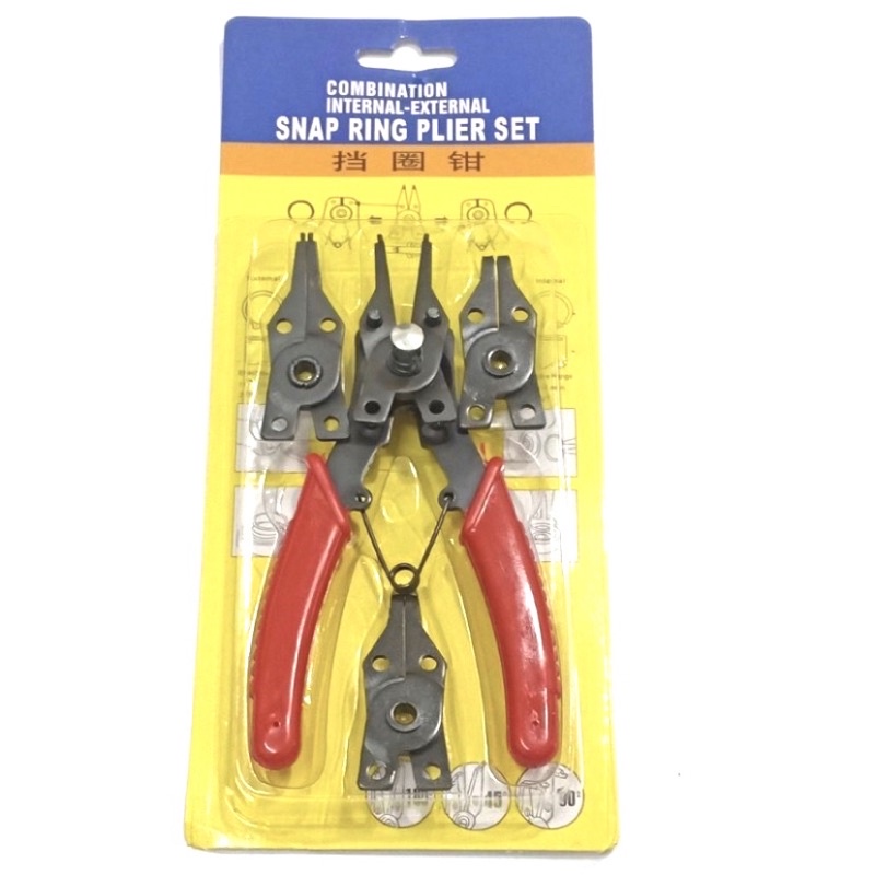 Tang Spie Snap Ring 4 Mata Serbaguna Tang Spie Pencet buka Pencet Tutup lurus dan bengkok