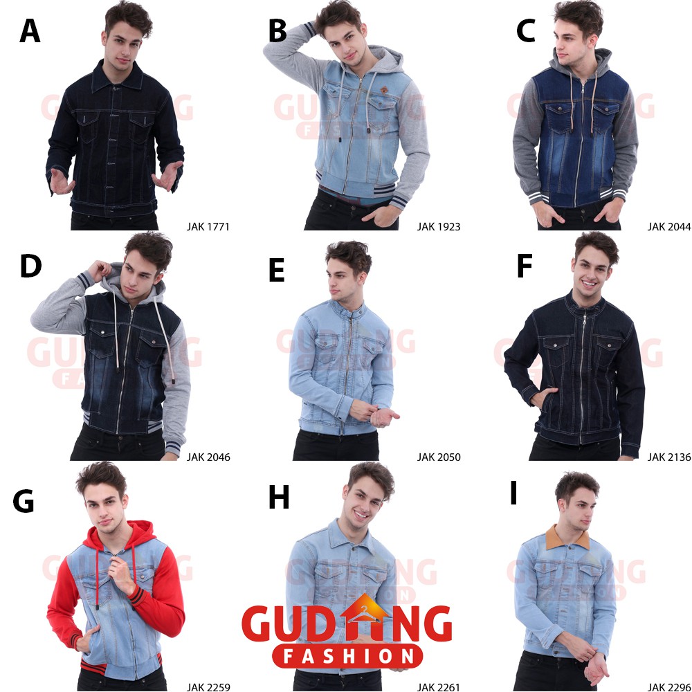 Jaket Denim Keren Casual Pria Banyak Warna - JAK (COMB)