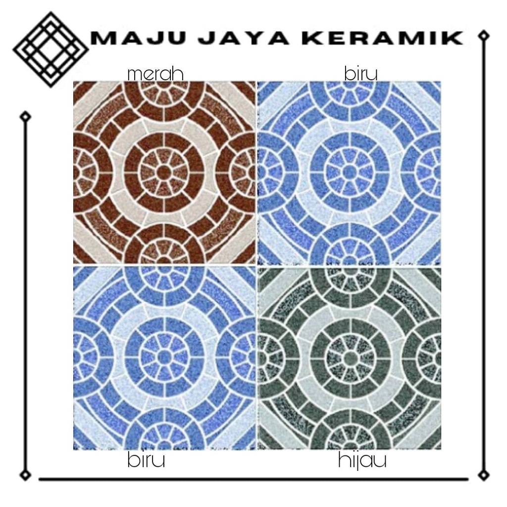 KERAMIK TERAS 25X25 KASAR MERAH BIRU HIJAU | KERAMIK GARASI 25X25 | MULIA FORMOSA