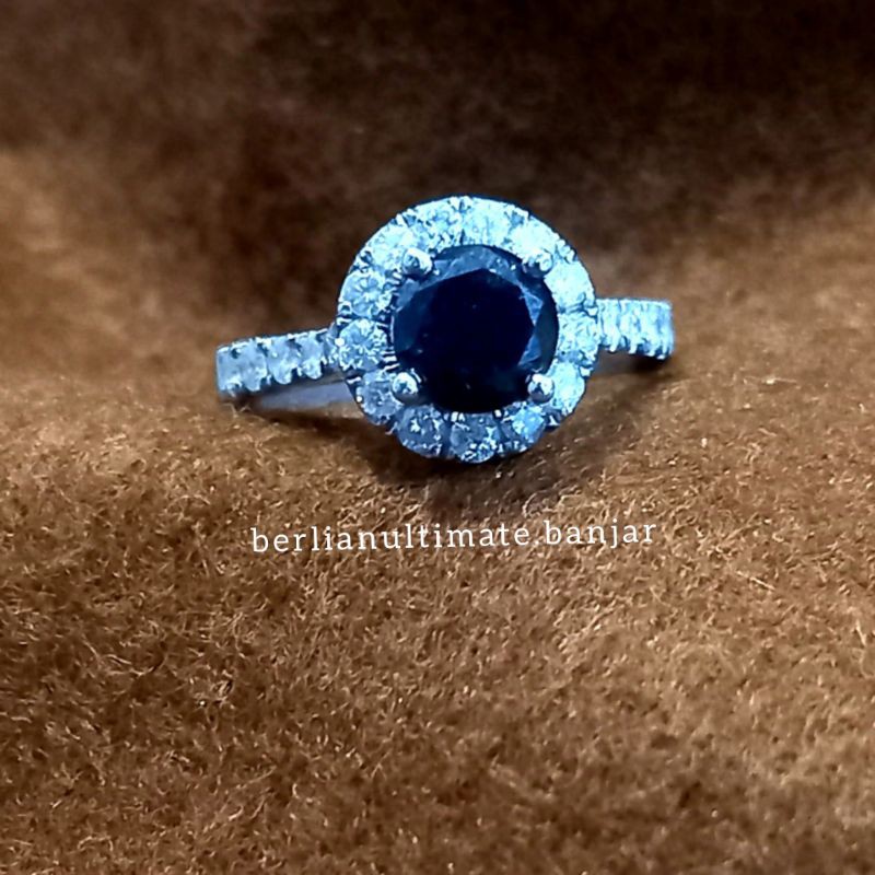 READY Cincin fashion wanita black diamond kombinasi berlian putih