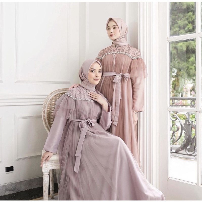 Victoria Dress by VanillaHijab official original DUSTY UNGU, uk:M, XXL