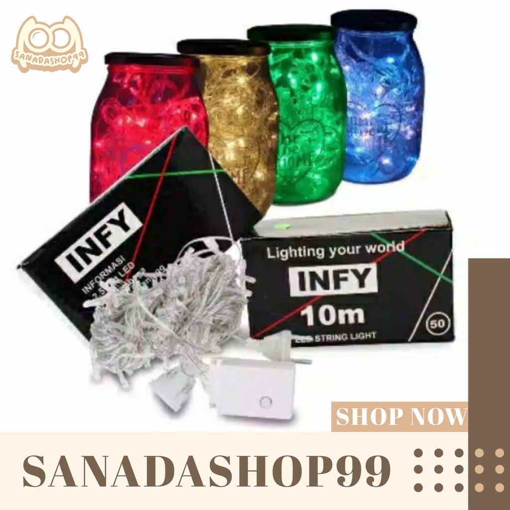 (LP04) Lampu Tumblr Panjang 10M Bahan Awet plus Box 50 LED LAMPU NATAL LAMPU Agustusan LAMPU DEKORASI