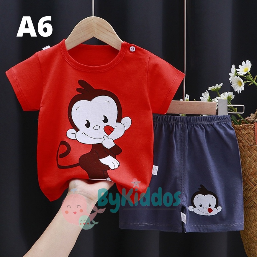 ByKiddos - Setelan Baju Bayi Impor / Baju Anak Laki-laki / Setelan Kaos Anak / Baju Bayi Lengan Pendek PART 1