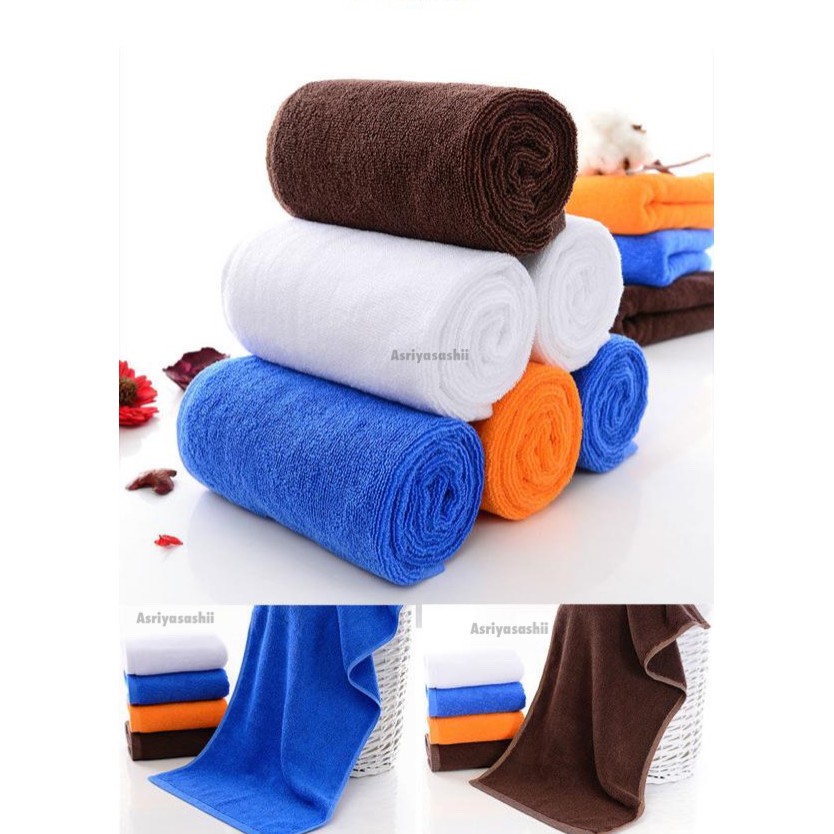 Handuk Wajah Leher Muka 35x70 Cokelat Asriyasashii Cotton 100% Tebal Lembut Termurah Terlaris