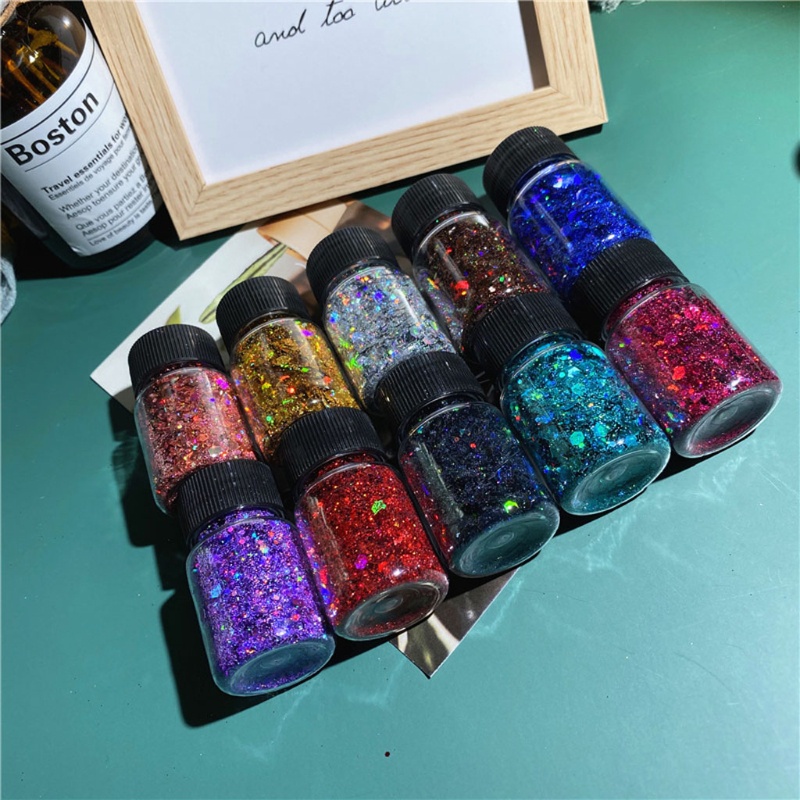 SIY  10 Colors Resin Casting Mold Chunky Glitter Epoxy Resin Festival Chunky Hexagons Sequins Pigment 10g Per Jewelry Making