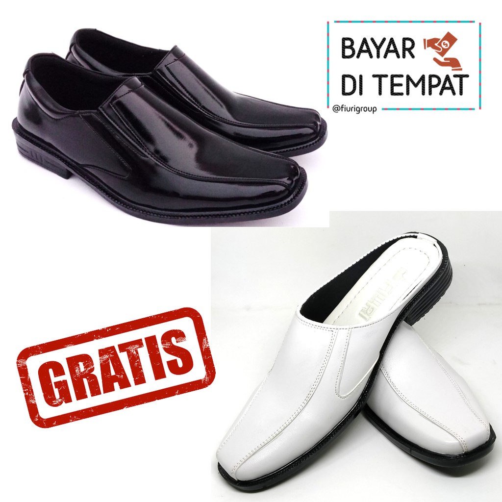 FIURI-SB 6 HITAM 38-43 GRATIS BJ PUTIH- SEPATU PANTOFEL PRIA - SEPATU PANTOFEL SELOP PRIA - SEPATU FORMAL PRIA - SEPATU KERJA PRIA - SEPATU PANTOPEL KANTOR COWOK MURAH - SEPATU COKLAT SLIP ON PRIA - SEPATU SLOP NIKAH PROMO - BUSTONG DISKON - FASHION PRIA