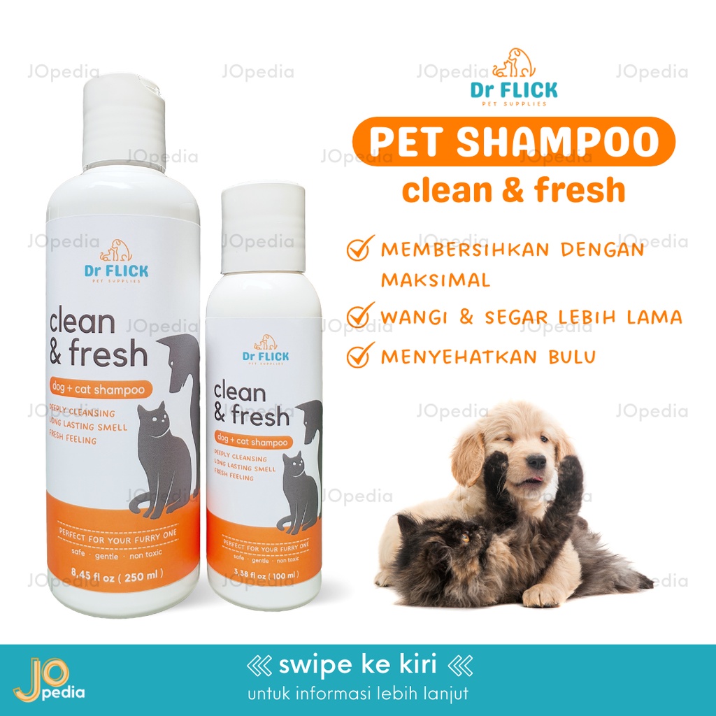 DR FLICK Shampoo Kucing Anjing Shampo Kutu Jamur Anti Tick Flea Fungal Sampo Hewan Bulu Halus