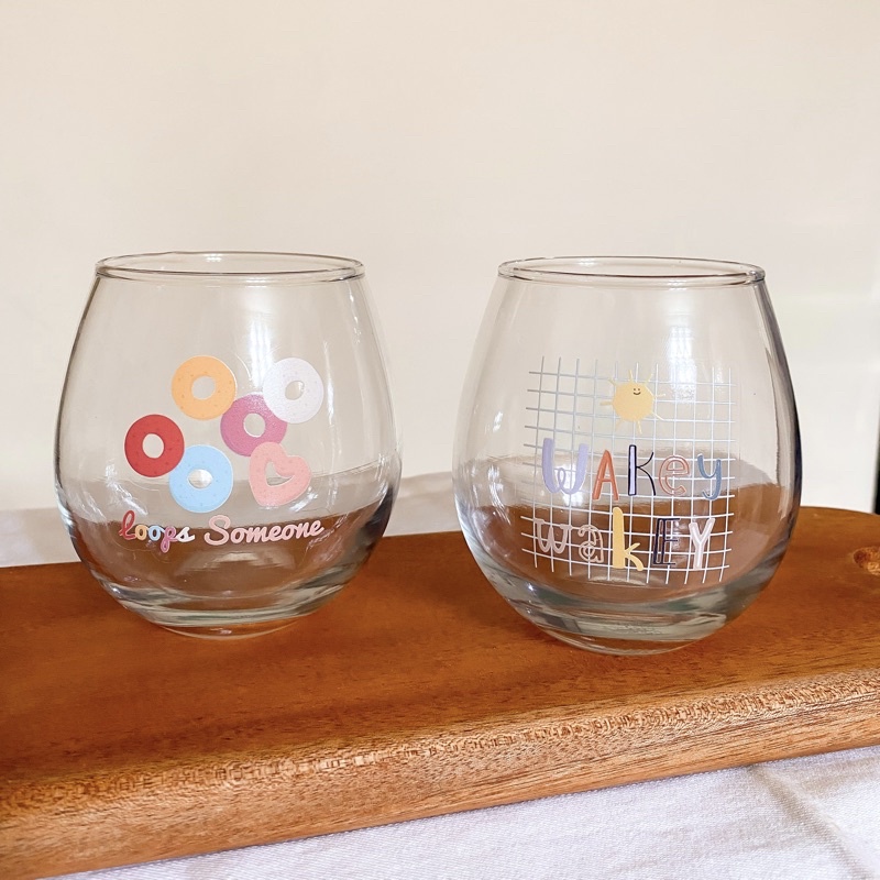 Gelas korea aesthetic / gelas kaca lucu “motif morning”