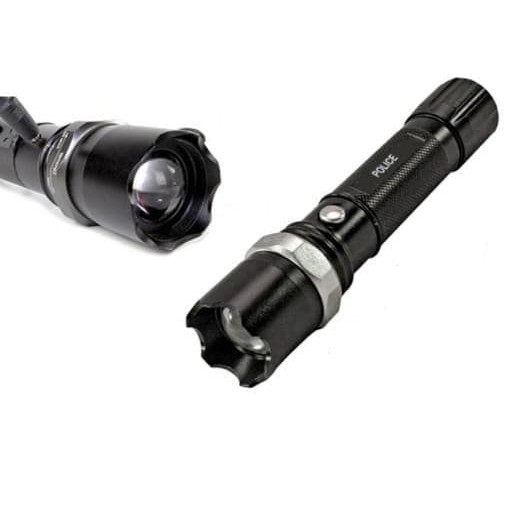 Paket Senter led Cree Q5 Police Swat Flashlight Charger Box Tactical