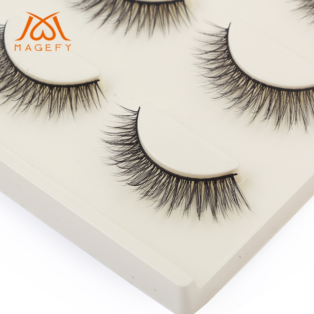 MAGEFY 3 Pasang Bulu Mata Palsu Natural Lembut False Eyelash Bulu Mata 3D Eyelash Extension 7044