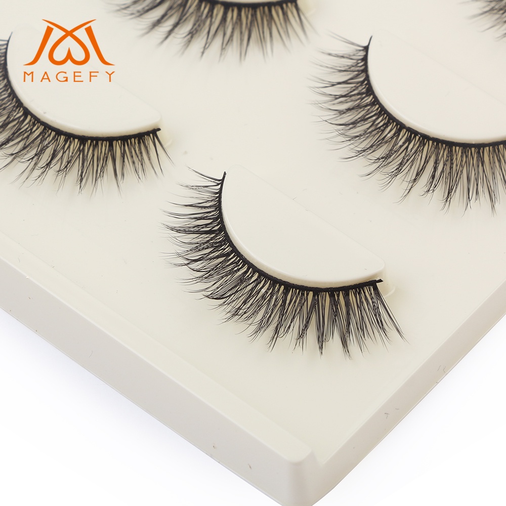 MAGEFY 3 Pasang Bulu Mata Palsu Wisuda Natural Lembut Bulu Mata Eyelash Bulu Mata 3D Eyelash Extension Kecantikan Set 7044