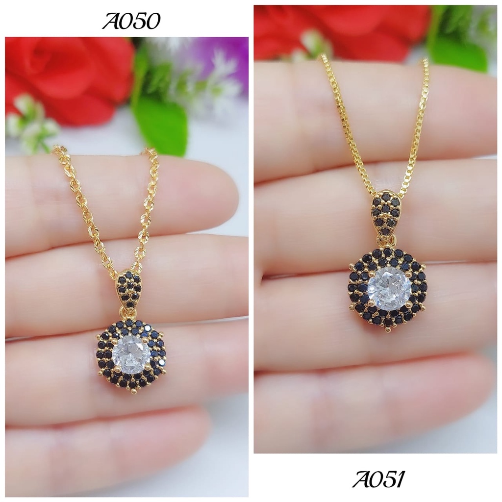 Kalung+liontin xuping wanita lapis emas Perhiasan Jewelry A050-053