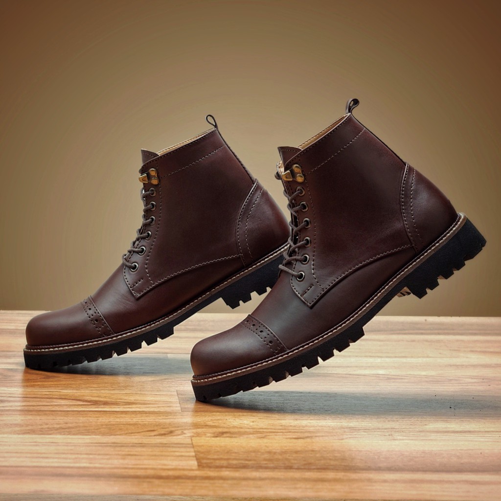 Arpegio Brown | 39-45 | Sepatu Boots Kulit Asli Safety Boot Vintage Klasik Besi Original Ori | Reyl Man x FORIND