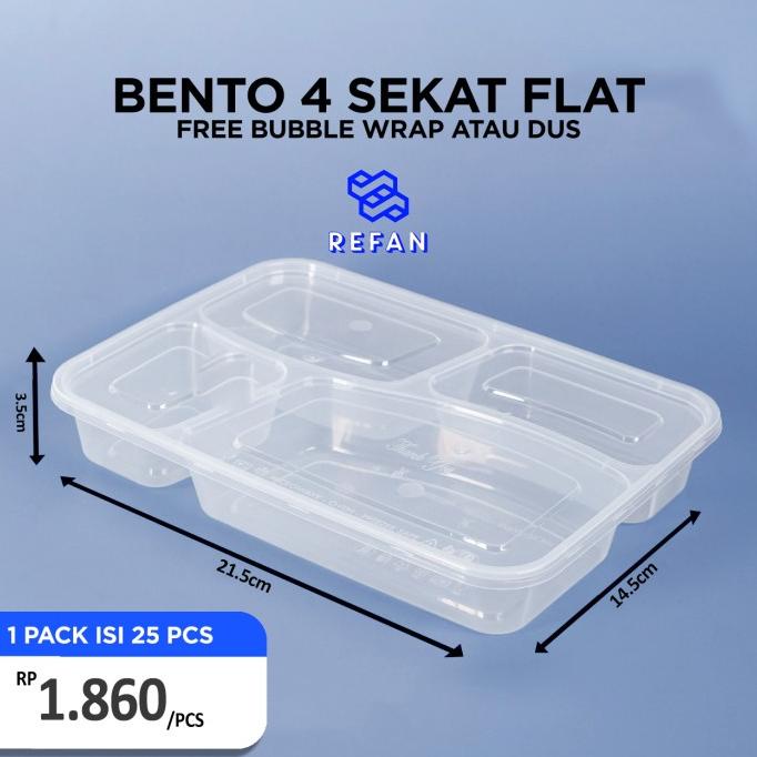 PROMO Thinwall Sekat 4 Bento box MURAH
