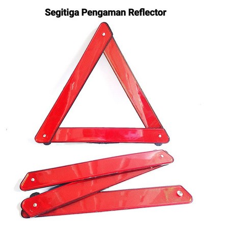 SEGITIGA PENGAMAN REFLEKTOR mobil Triangle Warning sign darurat rangka - MERAH