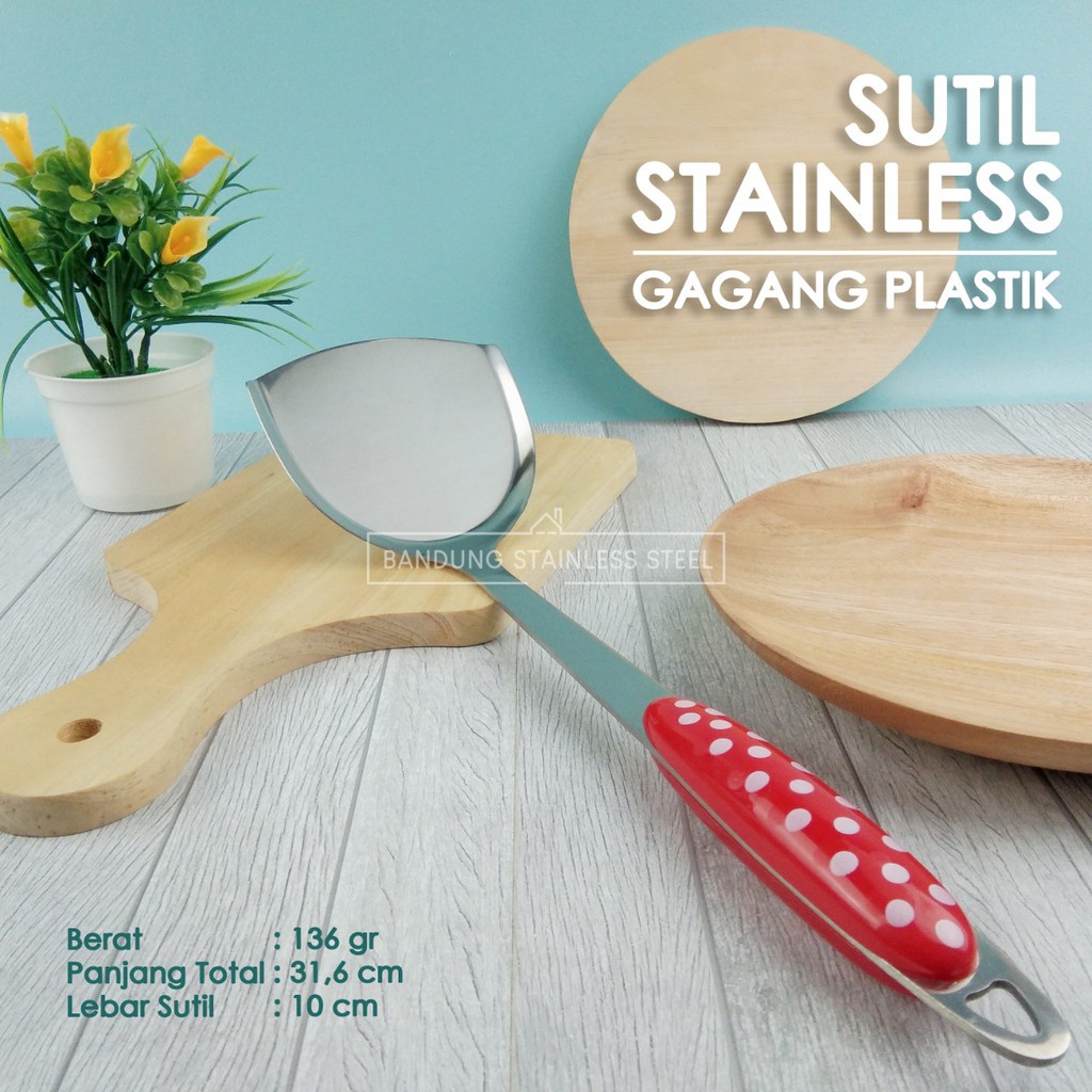 Susuk sutil spatula stainless steel murah gagang plastik KW-W01