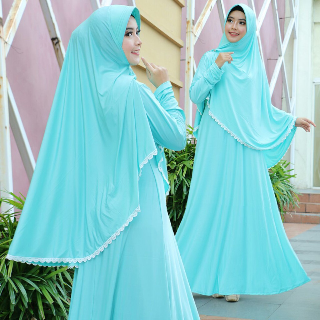 [Syari Ummi SW] gamis wanita jersey salem dan tosca