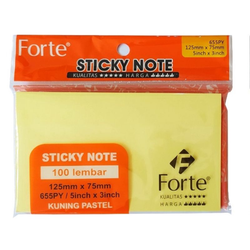 

Sticky Note / Kertas Memo Tempel Forte (125mm x 75mm) 655PY