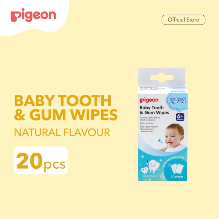 PIGEON Baby Tooth &amp; Gum Wipes Natural Flavour 20's 2906