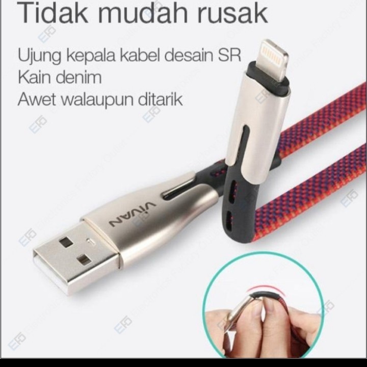 Kabel Data Vivan BTK-L 2.4A 1M for Apple Lightning