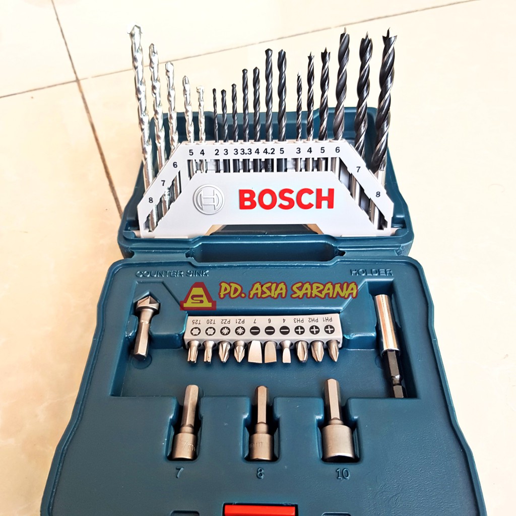 Mata Bor Tembok Beton Besi Kayu 33 Pcs X-line Set Bosch + Mata Obeng Kombinasi Variasi