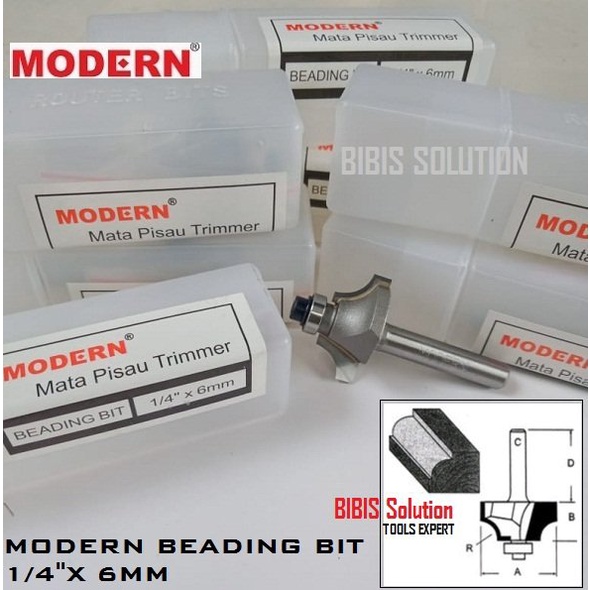 Mata Profil Trimmer Router Beading Bit 6 mm Mata Propil Lis Pinggiran Kayu Kusen Pintu Jendela
