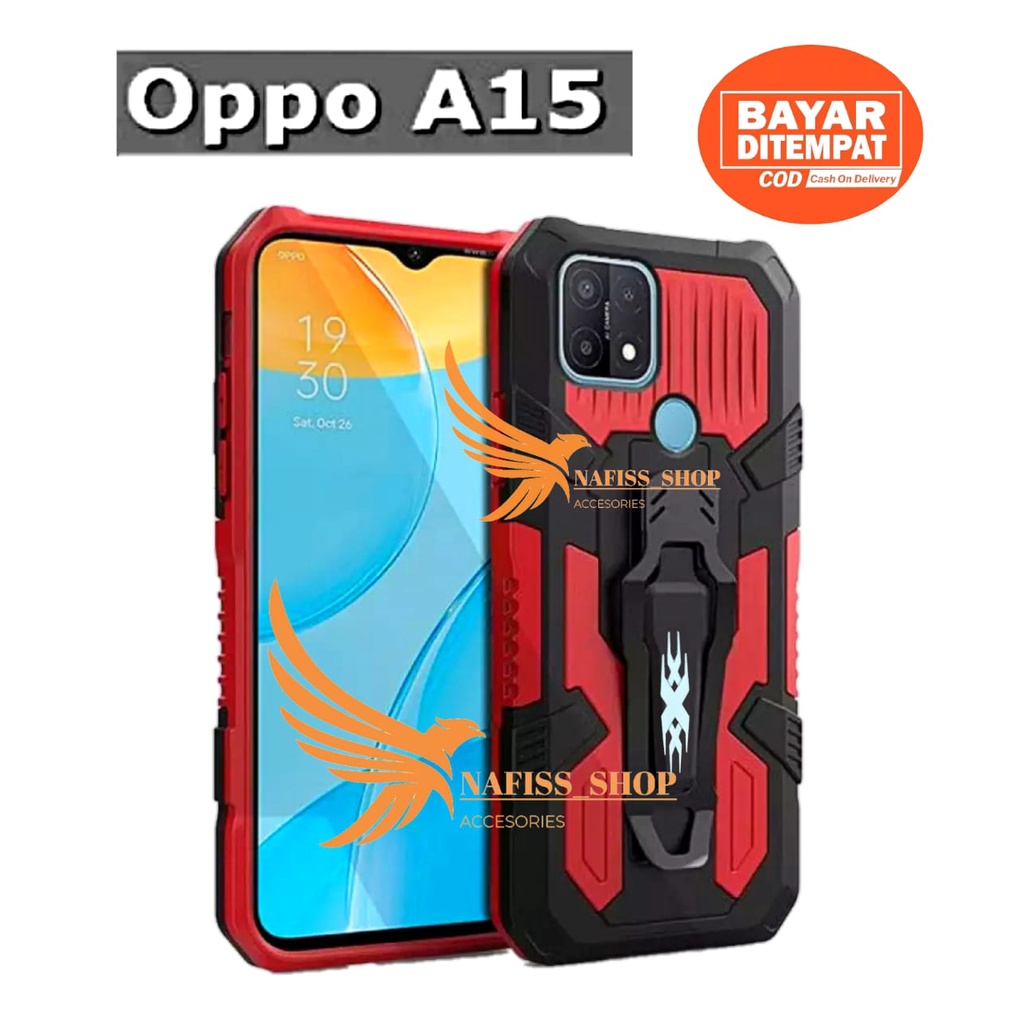 Case Robot OPPO A15 A15S 2020 Hard Case Belt Clip Robot Transformer Soft Hybrid Leather