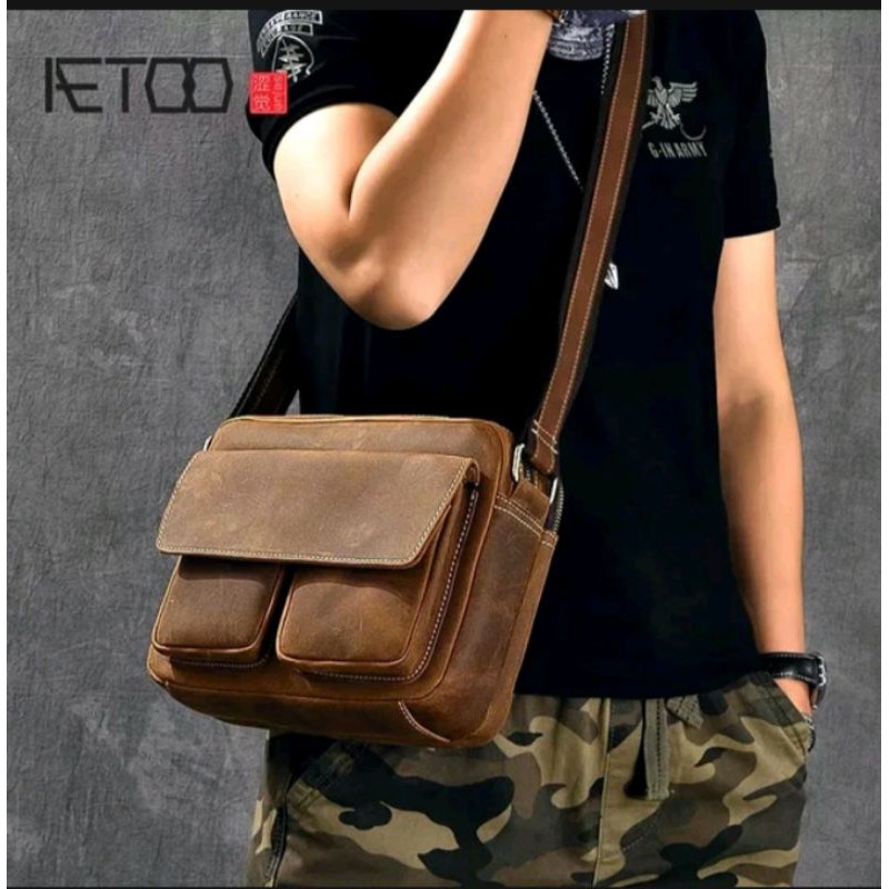 TAS SELEMPANG KULIT CH TAS KULIT MESSENGER CH PREMIUM KULIT ASLI TAS KULIT PRIA BRANDED