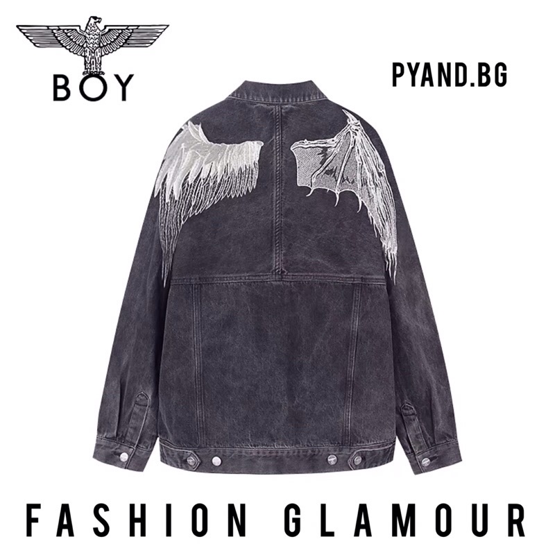 BOY54 JAKET JEANS DENIM BOY LONDON PRIA WANITA ASIA EROPA