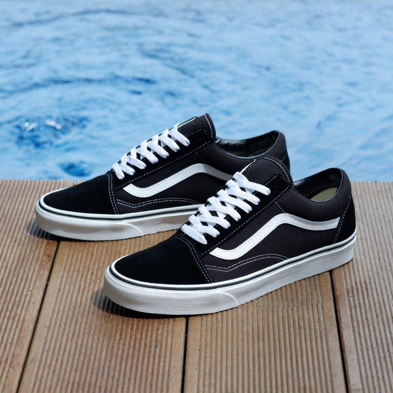 [SALE] VANS OLDSKOOL BLACK WHITE CLASSIC ORIGINAL 100% ( Global )