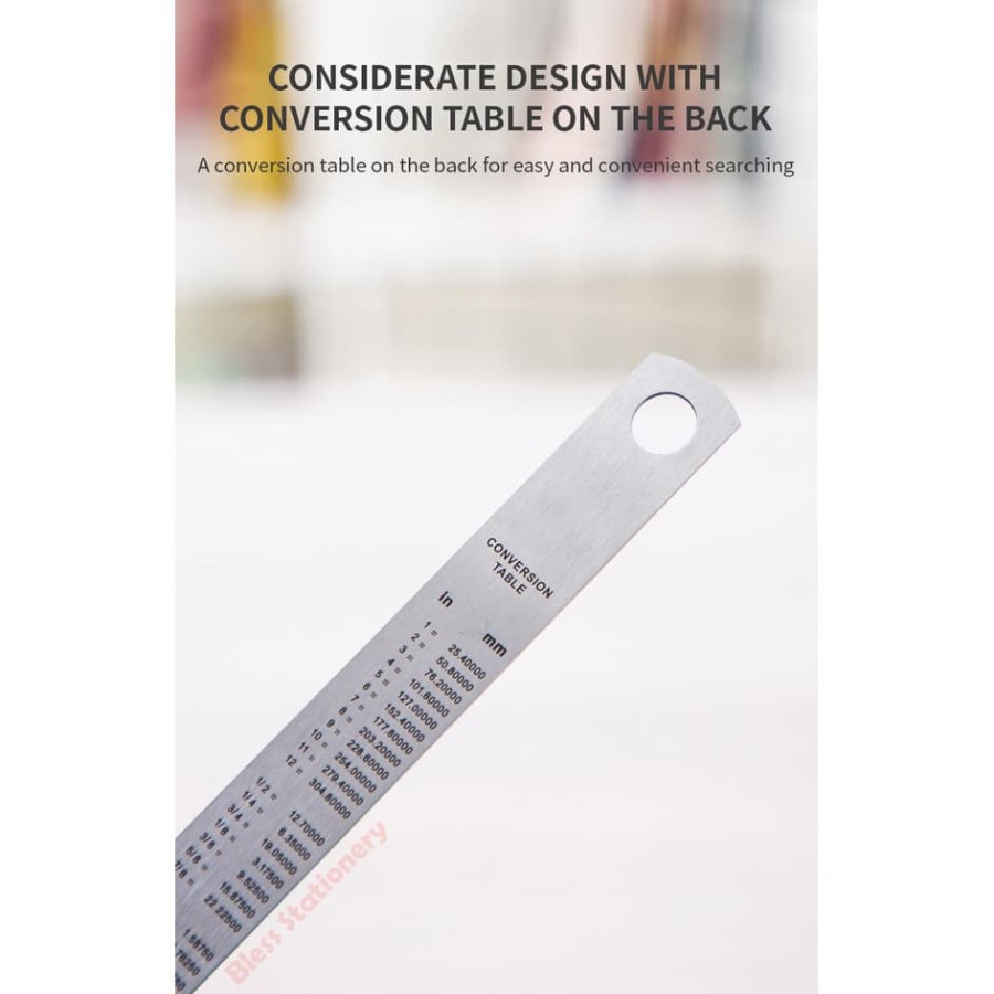 

Deli penggaris besi 15cm mistar drafting stainless steel ruler - E8461
