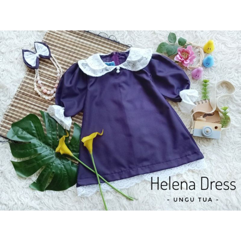 HELENA DRESS&GAMIS IBU&ANAK WARNA "UNGU TUA"