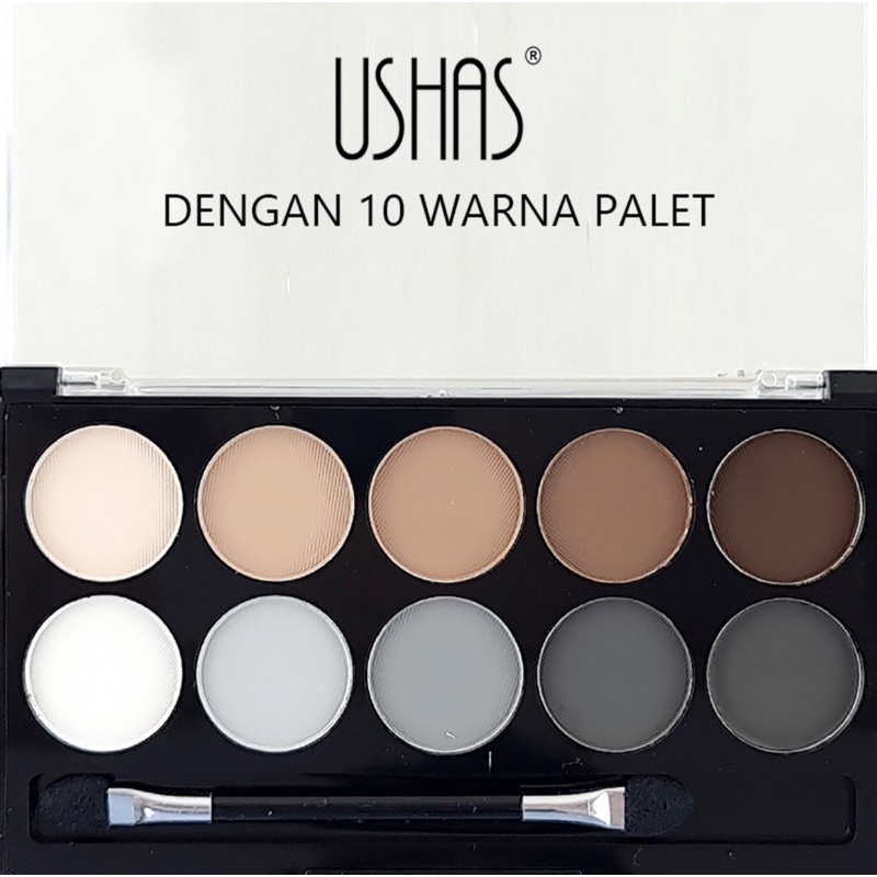 USHAS Eyeshadow Matte 10 Warna No.1 - 2 Perona Mata BPOM USH-ES2747