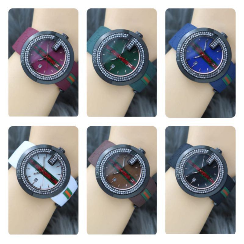 jam tangan terbaru GC RubberD.4.4cm  case hitam &amp; rose goldIDR 195rb