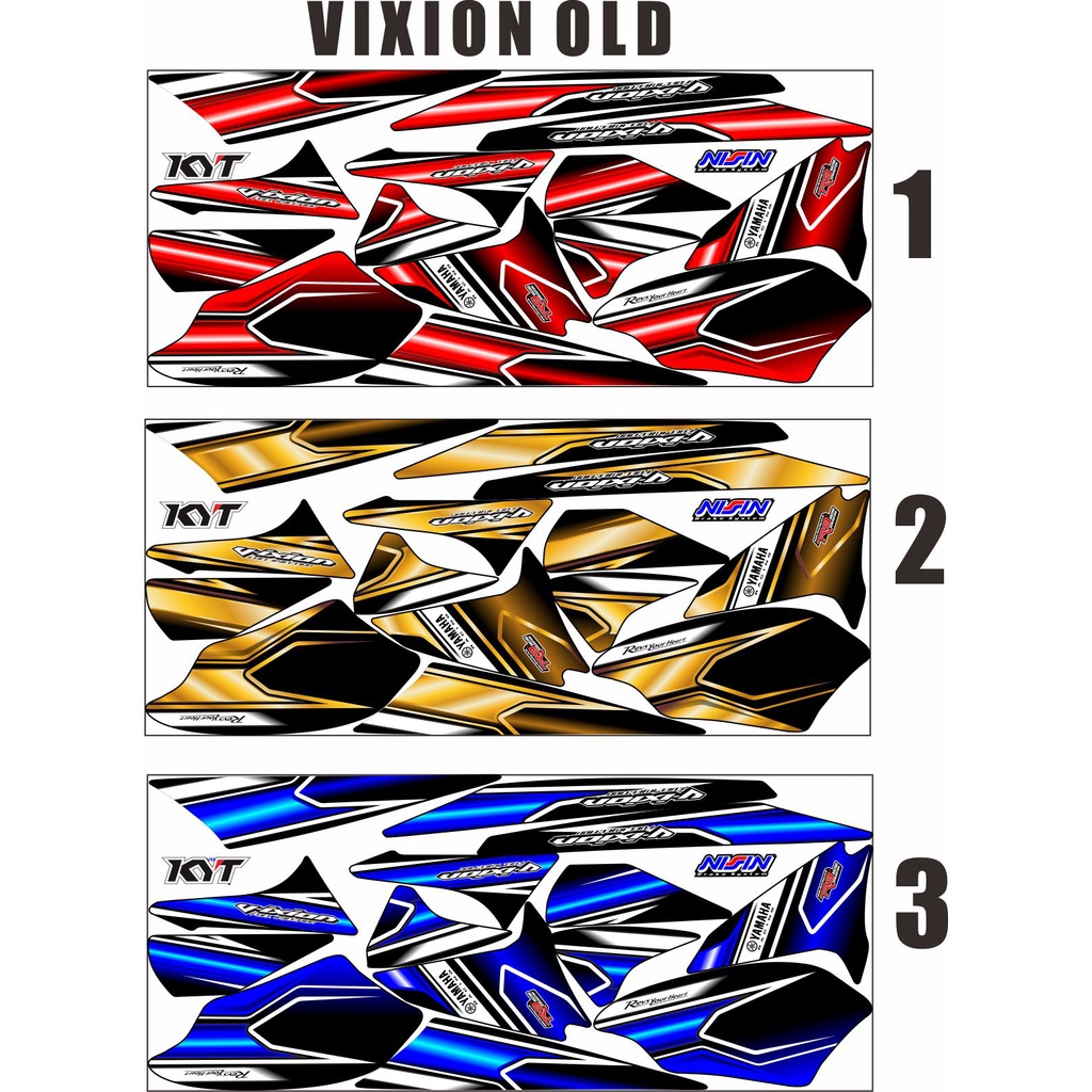STIKER STRIPIN VARIASI  YAMAHA MOTOR VIXION OLD VARIASI / STRIPING SIMPLE MOTOR VIXION LAMA / STICKE