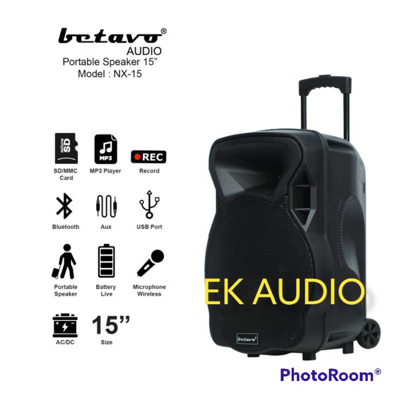 speaker portable 15 inch merk BETAVO type NX 15