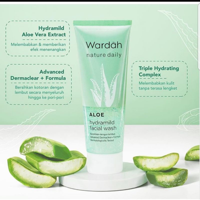 Wardah Aloe Hydramild Facial Wash 60ML Sabun Wajah Lidah Buaya Aloe Vera