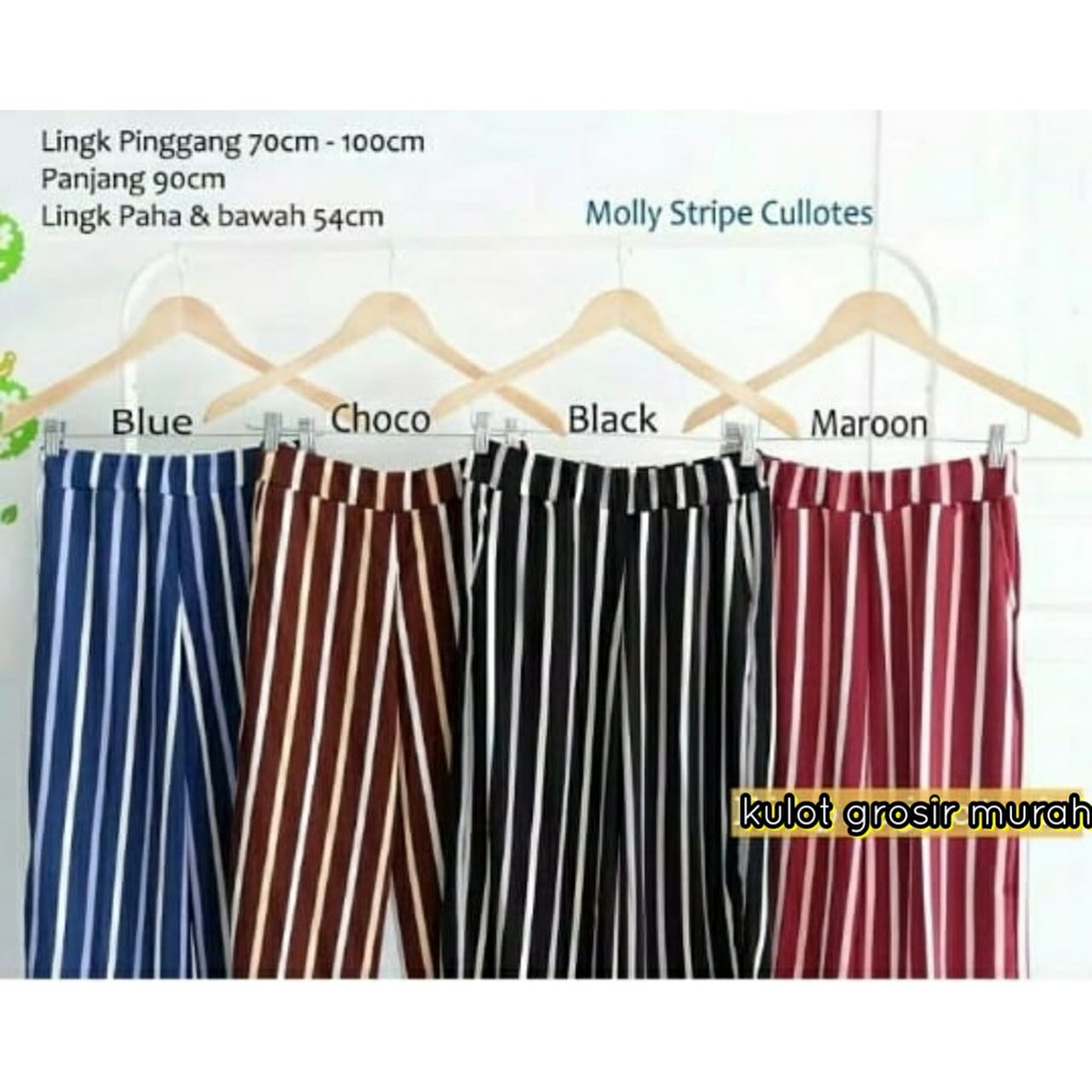 Celana Garis | Striped Cullotes | Celana Kulot Salur | Premium Import