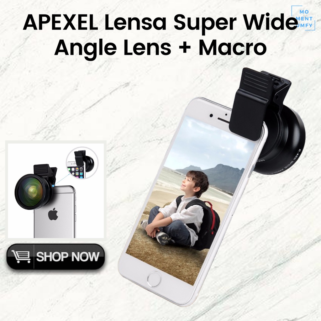 Aksesoris Kamera HP Lensa Kamera Camera Zoom Macro Wide Fisheye HP Handphone Apexel Lens Fotografi B