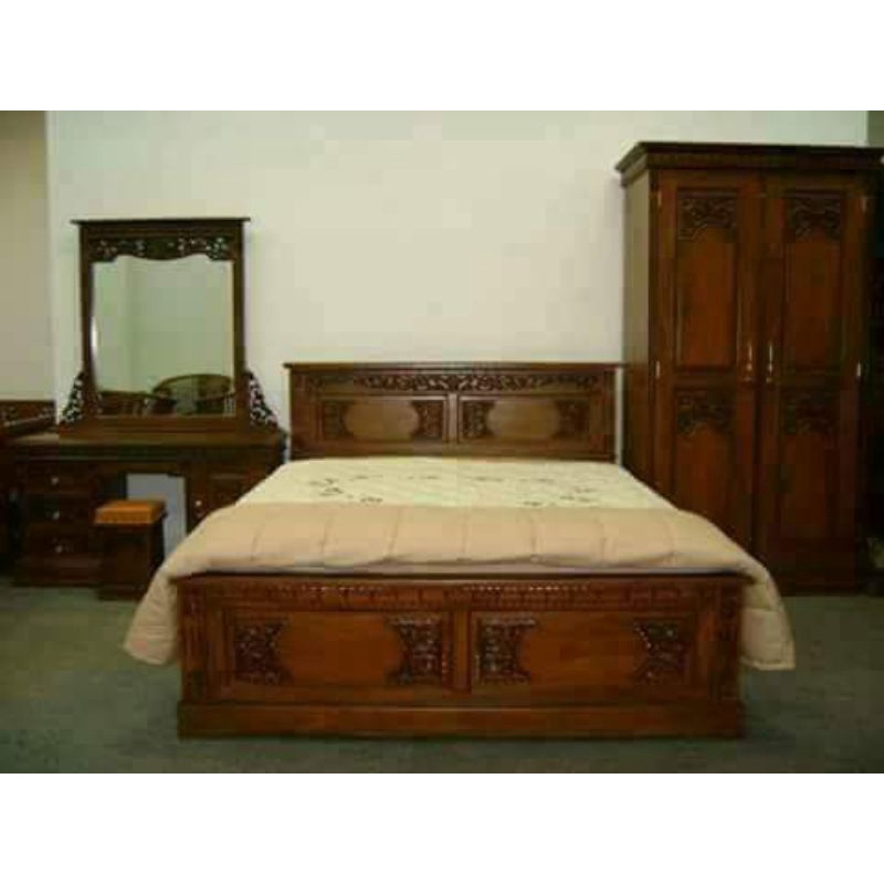 Kamar Set Minimalis  Majapahit Jati Ukir Jepara