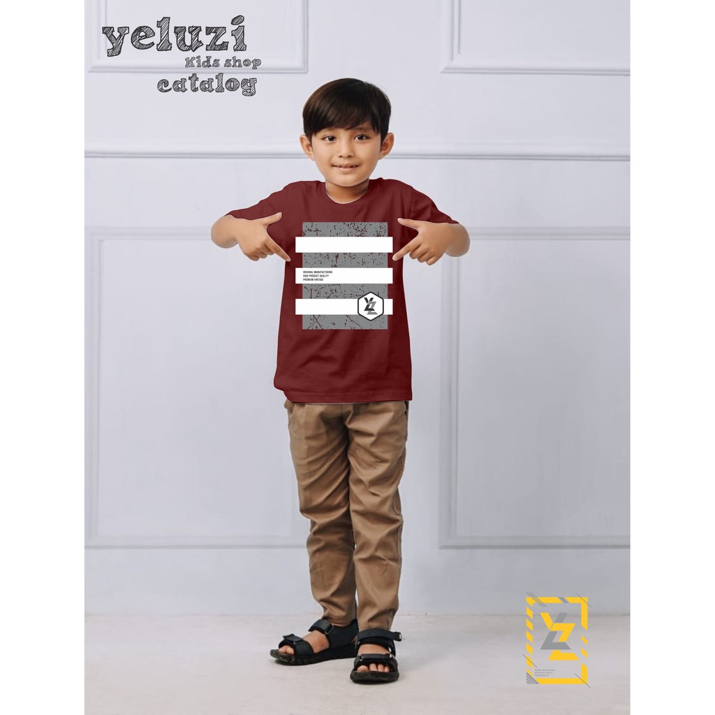 Kaos baju pakaian Distro anak keren kuning yeluzi