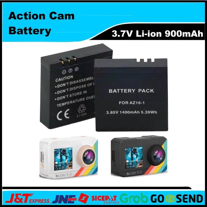 Baterai Action Cam Bcare X5 - Camera Battery 3.7V Li-Ion 900Mah