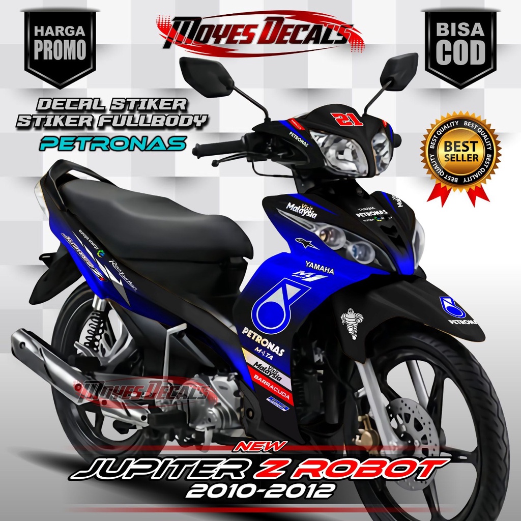 Decal Sticker Jupiter Z Robot - Motif Petronas Biru